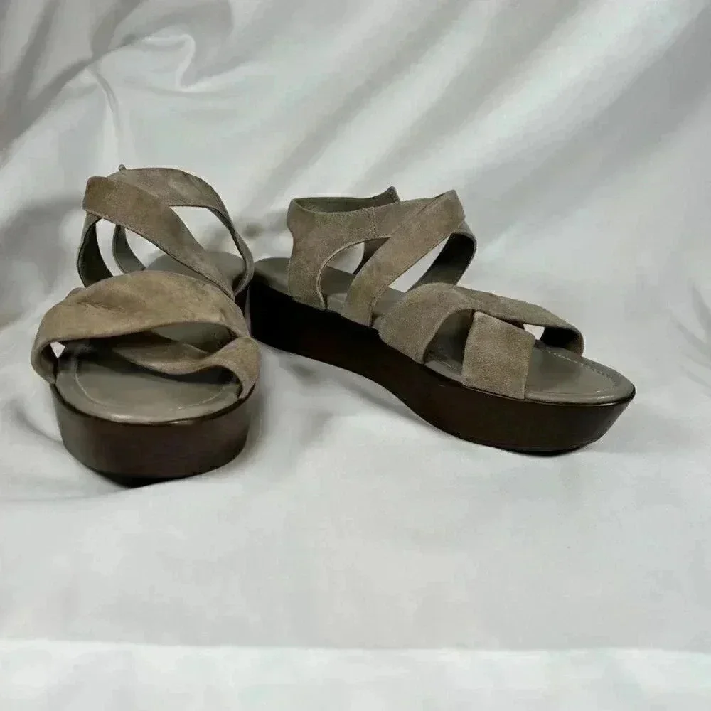 2/$30 FRAU Sandals Size 37EU 6.5 US Wedges Gray
